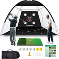 Red de práctica de golf de 3 x 2,1 m con tapete y objetivo: ayuda para practicar el driving y el chipping en el patio trasero