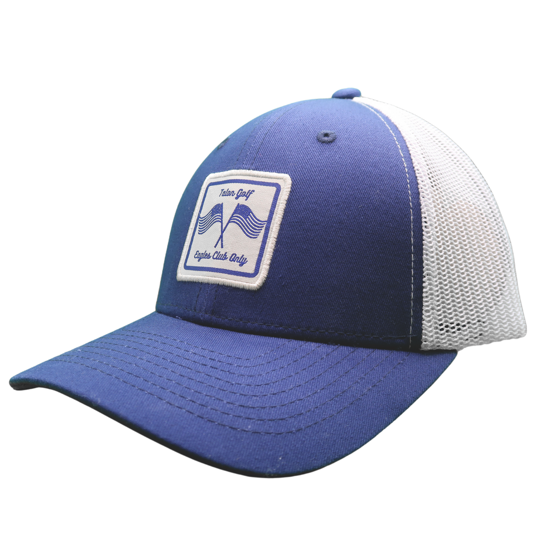 Camionero de malla azul marino/blanco 