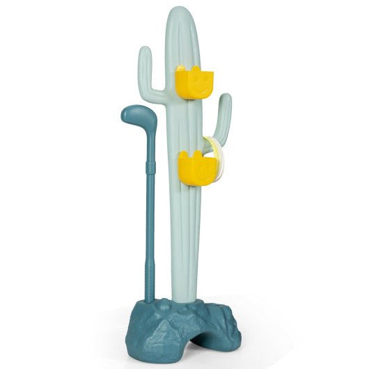 3-in-1 Cactus Toy Stand Sports Activity Center with Golf and Ring-Toss - Black Girl Golf