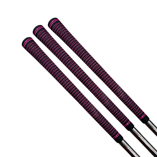 360 Golf Grips | 3 Pack Black/Pink | Standard, Mid, Jumbo | High - Traction Rubber Grip - Black Girl Golf