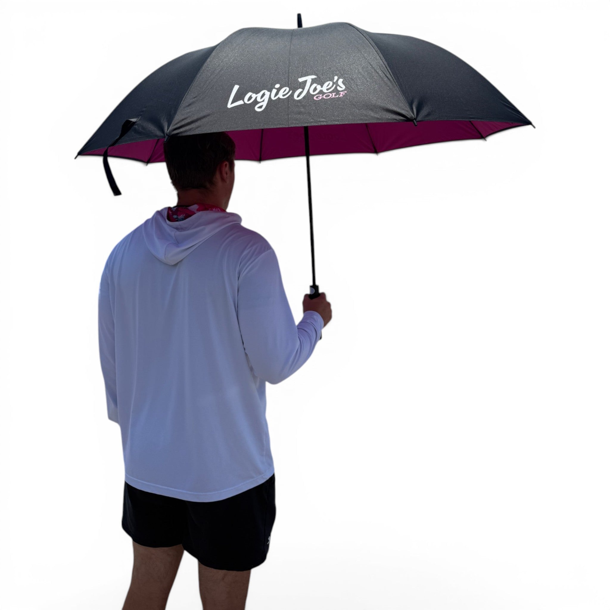 60" Golf Umbrella | Oversized Black & Pink Golf Umbrella - Black Girl Golf
