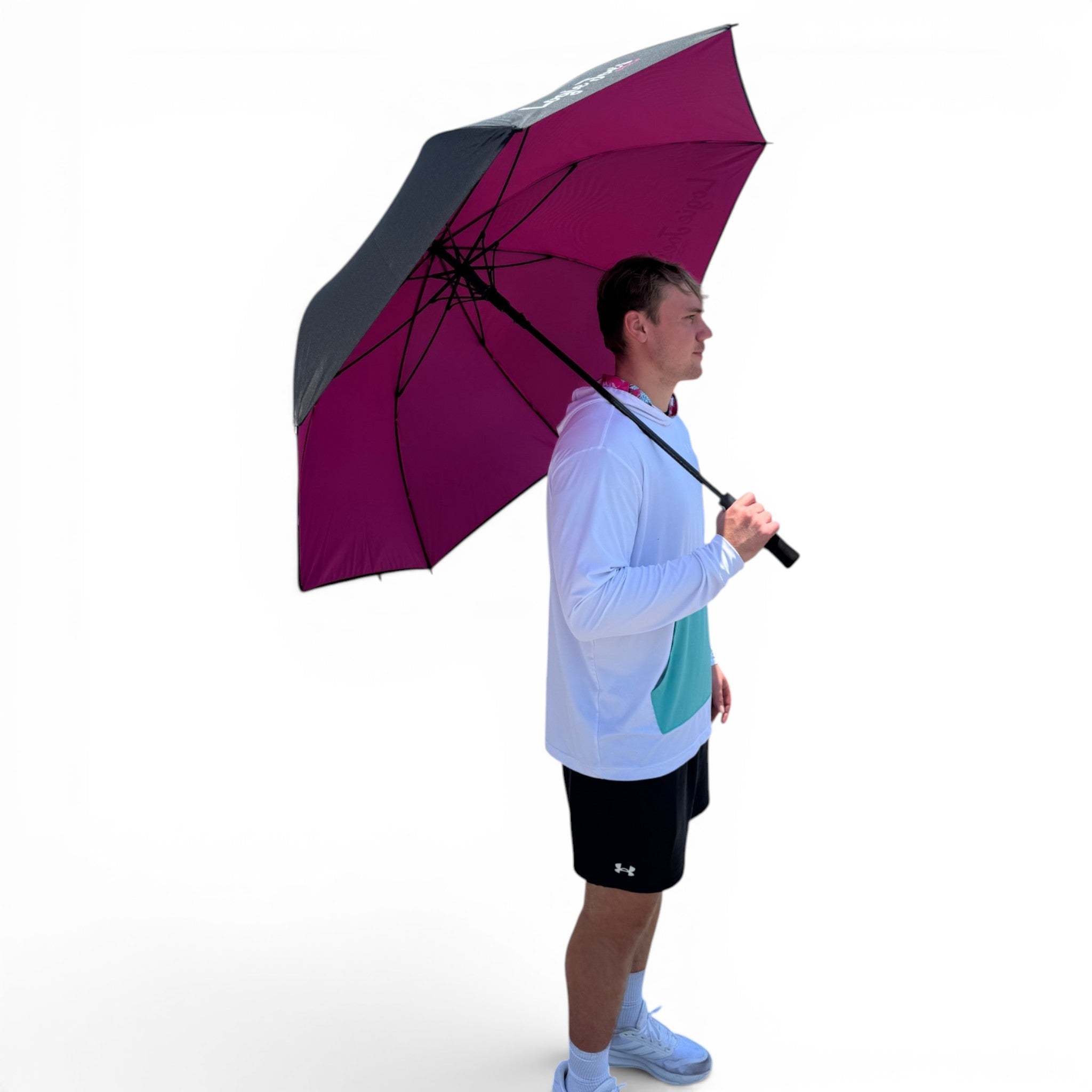 60" Golf Umbrella | Oversized Black & Pink Golf Umbrella - Black Girl Golf