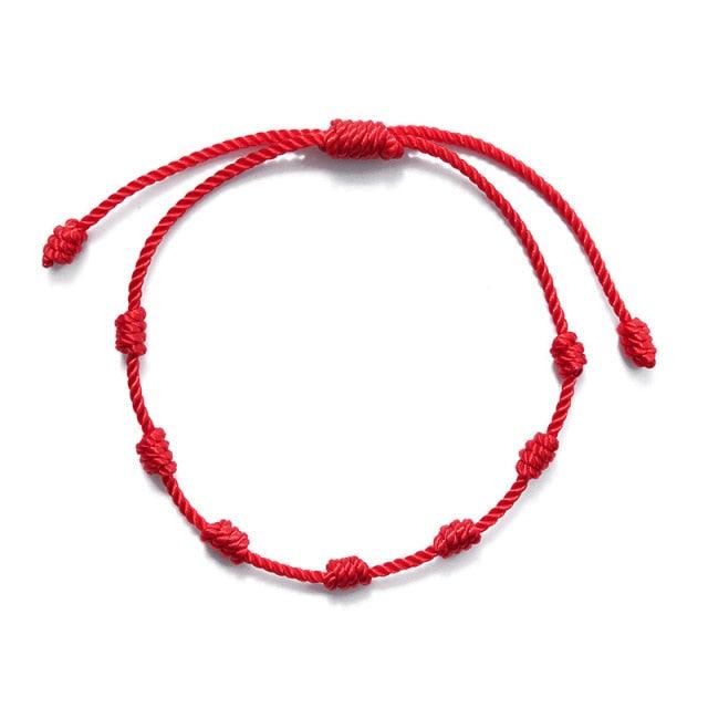 6pcs/set Handmade Bracelets Braided Red Black Rope 7 Knots Lucky Jewelry Friendship Protection Bracelet Red Comfortable Bracelet Small Eye Bracelet For Kids - Black Girl Golf