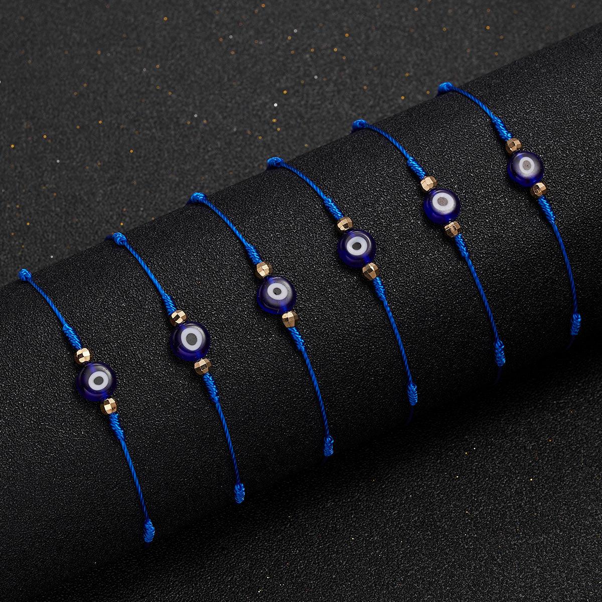 6pcs/set Handmade Bracelets Braided Red Black Rope 7 Knots Lucky Jewelry Friendship Protection Bracelet Red Comfortable Bracelet Small Eye Bracelet For Kids - Black Girl Golf