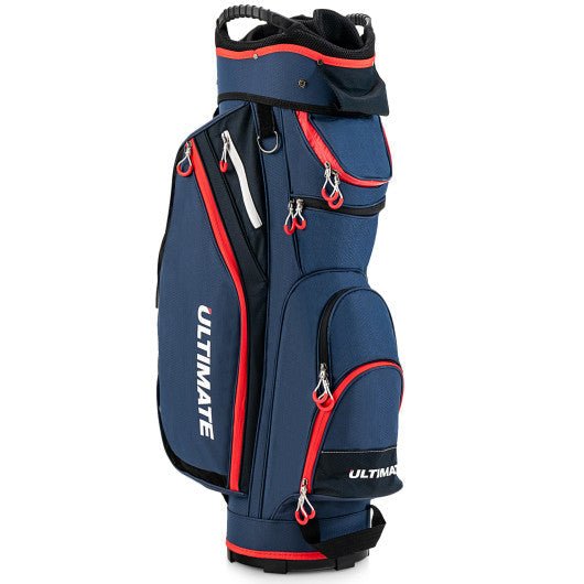 9.5 Inch Golf Cart Bag with 14 Way Dividers Top Organizer-Navy - Black Girl Golf