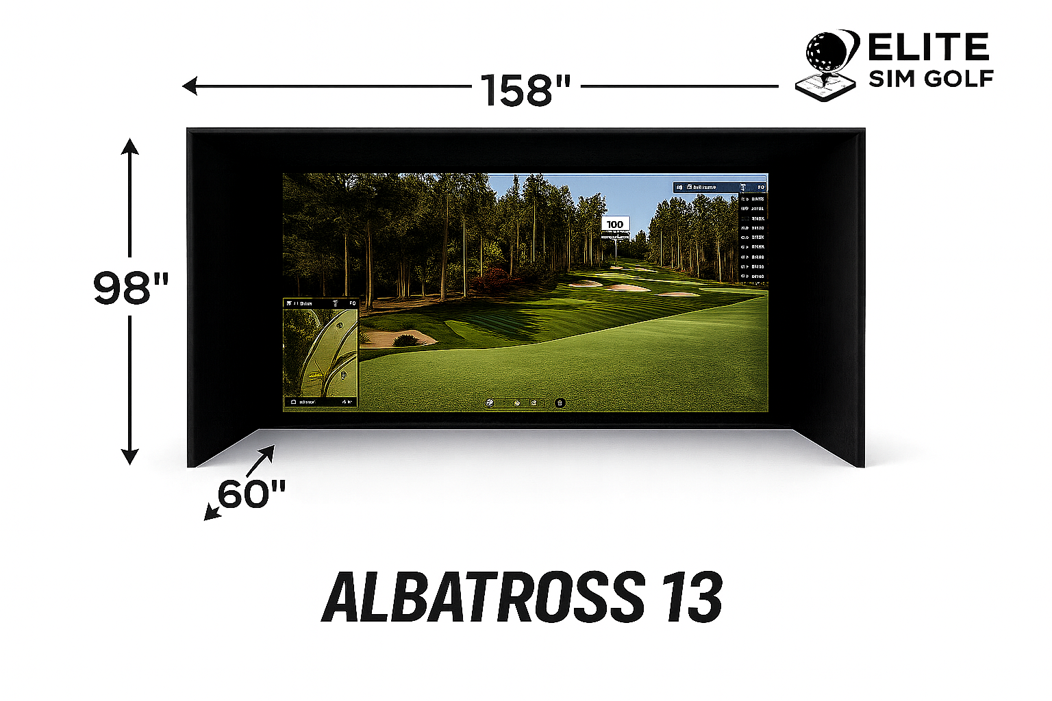 Recinto para simulador de golf Albatross 13S de Elite Sim Golf