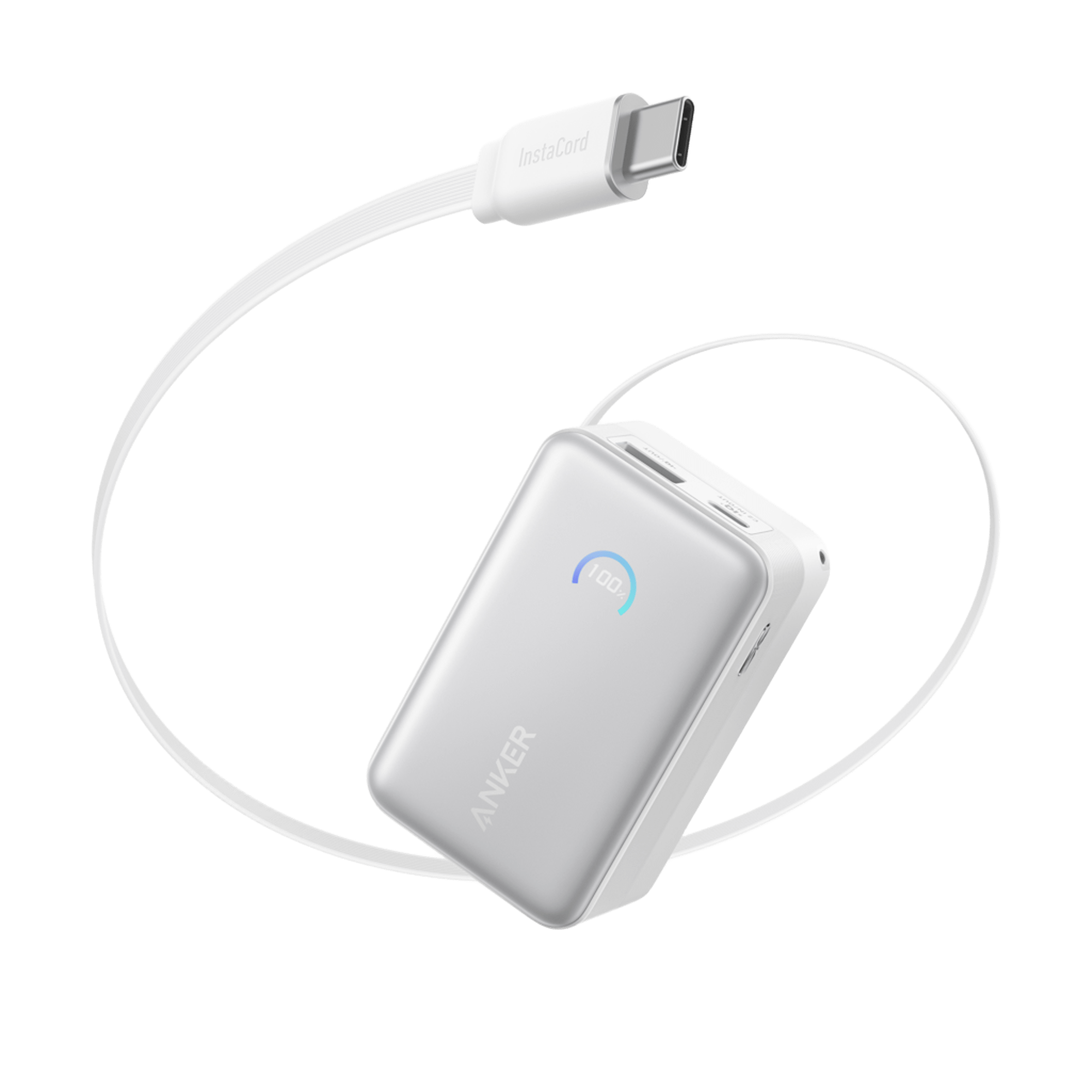 Banco de energía Anker Nano (10 000 mAh, 45 W, cable USB-C retráctil integrado) 