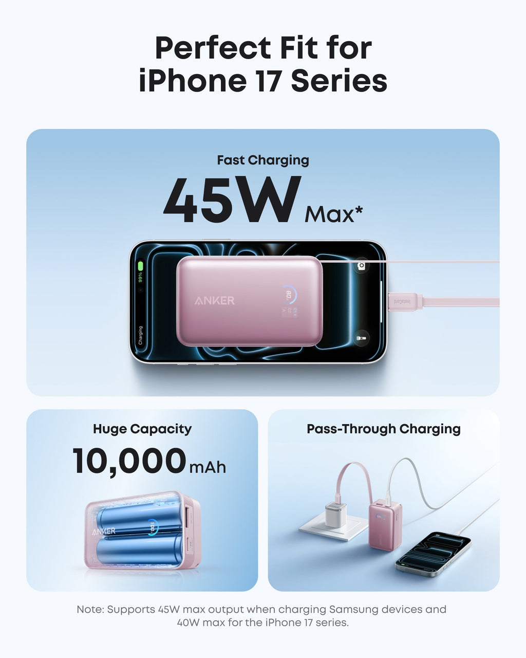 Banco de energía Anker Nano (10 000 mAh, 45 W, cable USB-C retráctil integrado) 