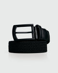 Primo Braided Golf Belt Black — full belt coiled view