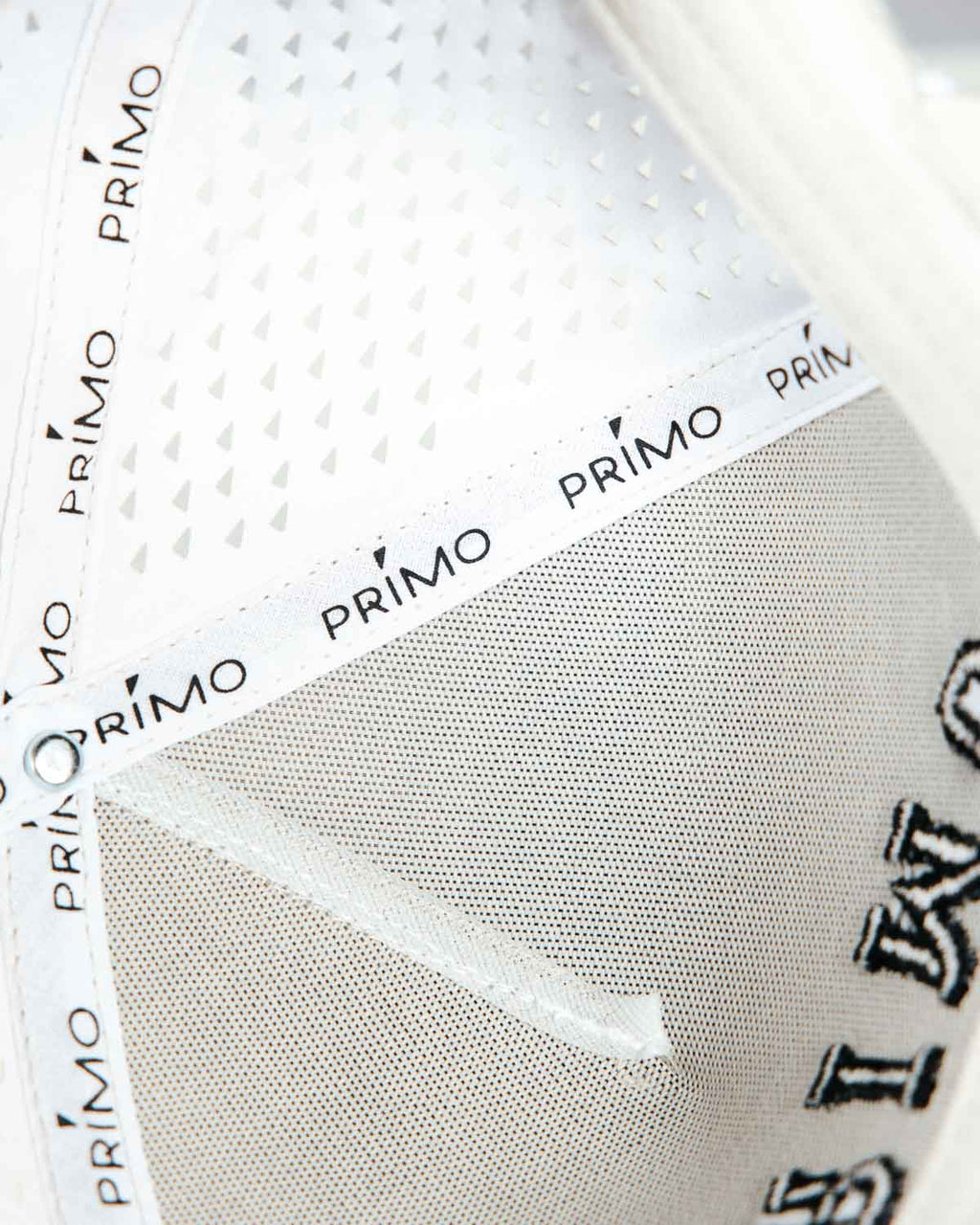 Primo Upside Down Hat Cream — snapback closure with woven Primo label