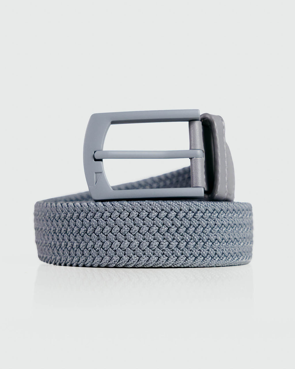 Primo Braided Golf Belt Gray — full belt coiled view