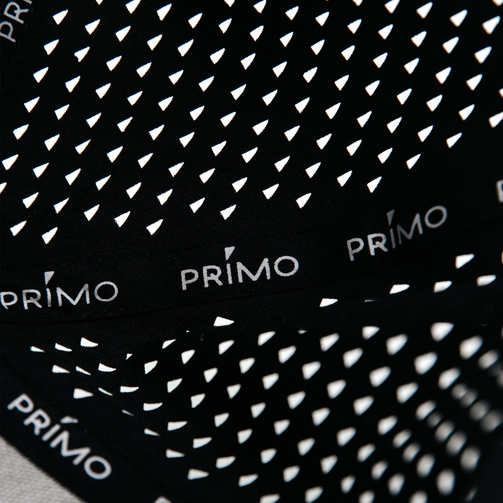 Primo Cursive Snapback Hat Black — angled view