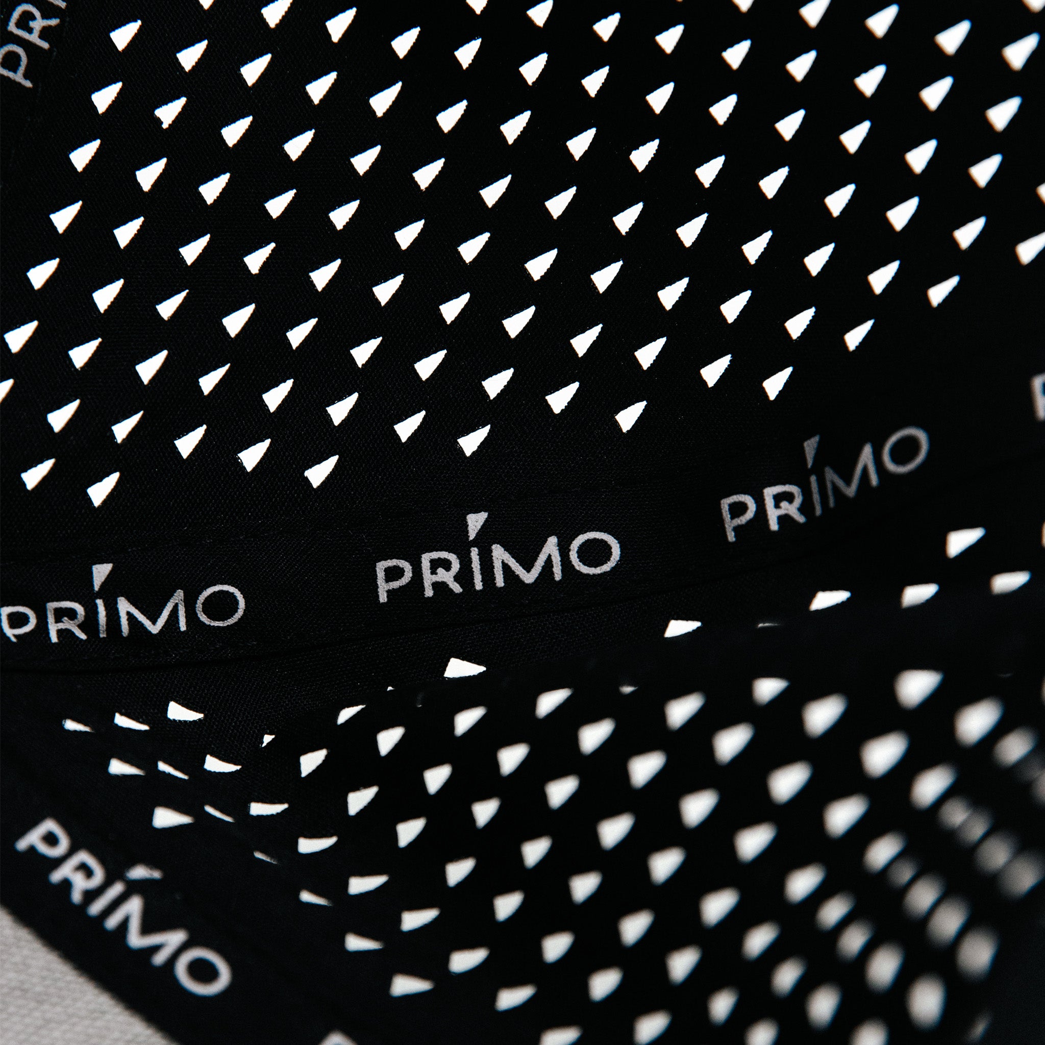 Primo Cursive Snapback Hat Black — angled view