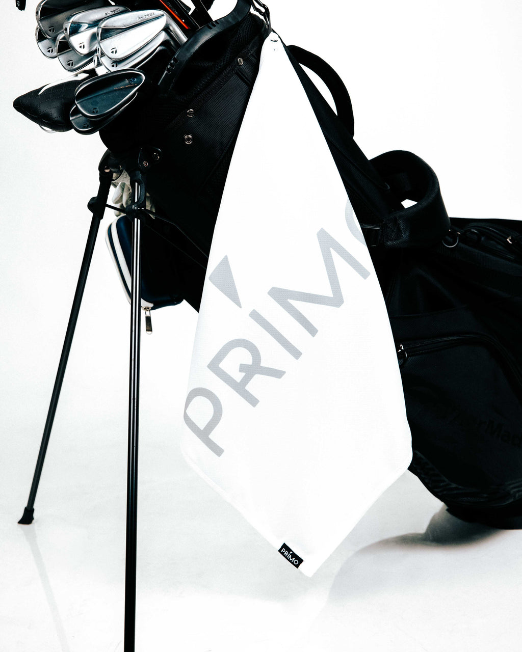 Primo White Towel on golf bag