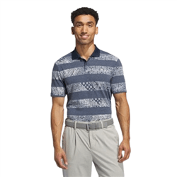 Adidas Golf Shirt - Go-To Stripe Print Polo - Black Girl Golf