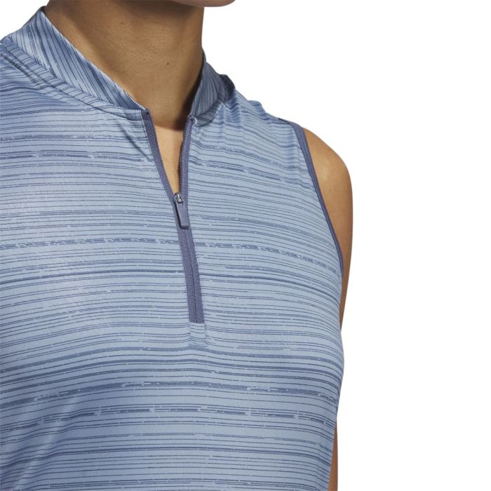 Adidas Women's Ultimate365 Stripe Sleeveless Polo 24 - Black Girl Golf