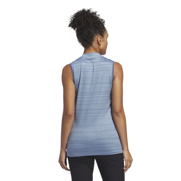 Adidas Women's Ultimate365 Stripe Sleeveless Polo 24 - Black Girl Golf