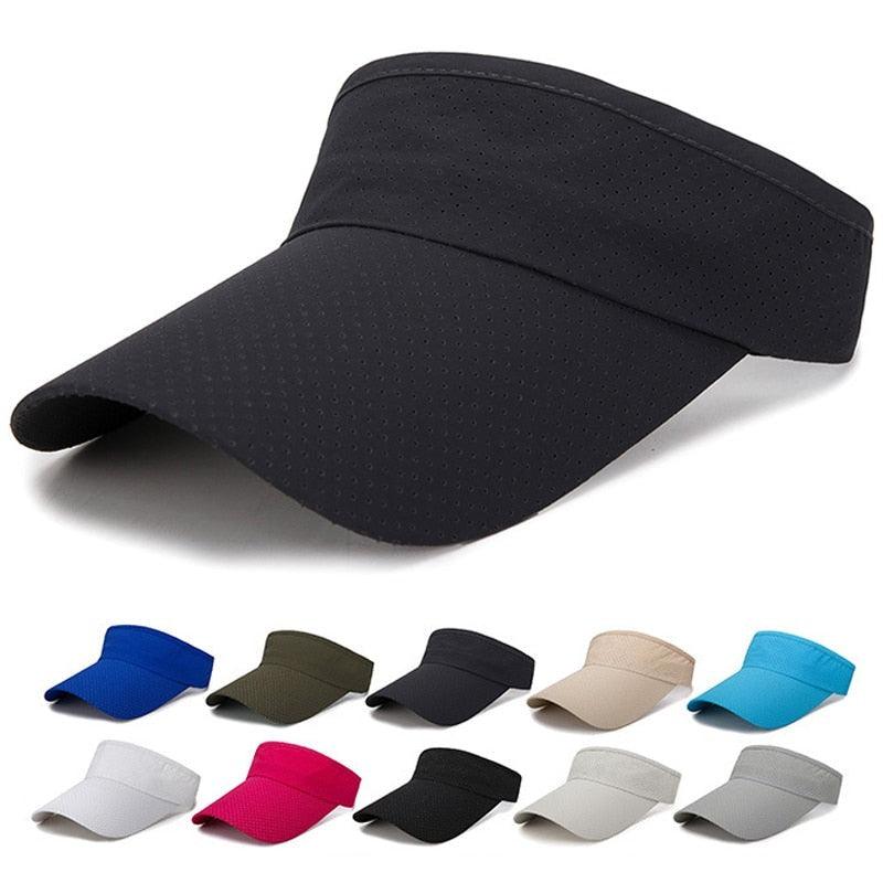 Adjustable Summer Breathable Hats Men Women Sun Protection Sports Golf Tennis Visor Hat Adjustable Visor UV Protection Top Empty Solid Sports Outdoor Running Sunscreen Strong Cap - Black Girl Golf