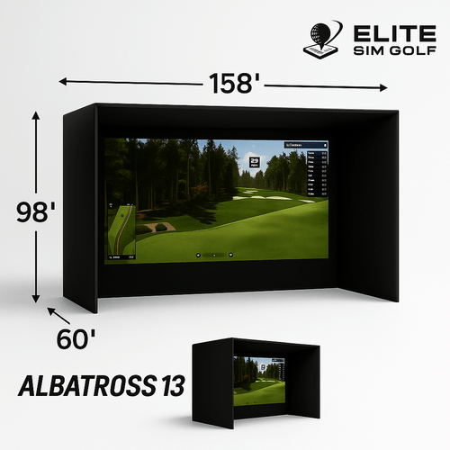 Albatross 13S Golf Simulator Enclosure by Elite Sim Golf - Black Girl Golf