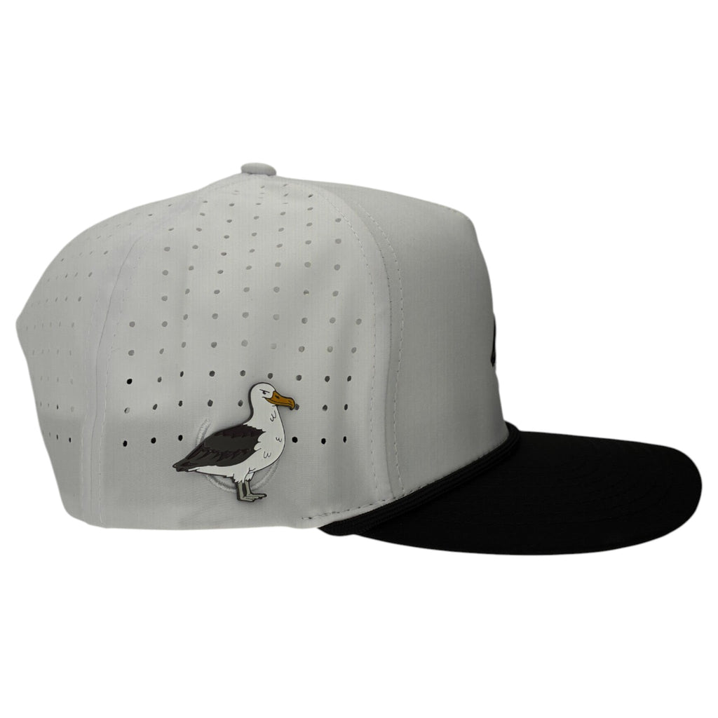 Albatross Golf Hat | Snapback Cap | Built-in Magnetic Ball Marker Holder + Marker Included | Adjustable | Bird - Black Girl Golf