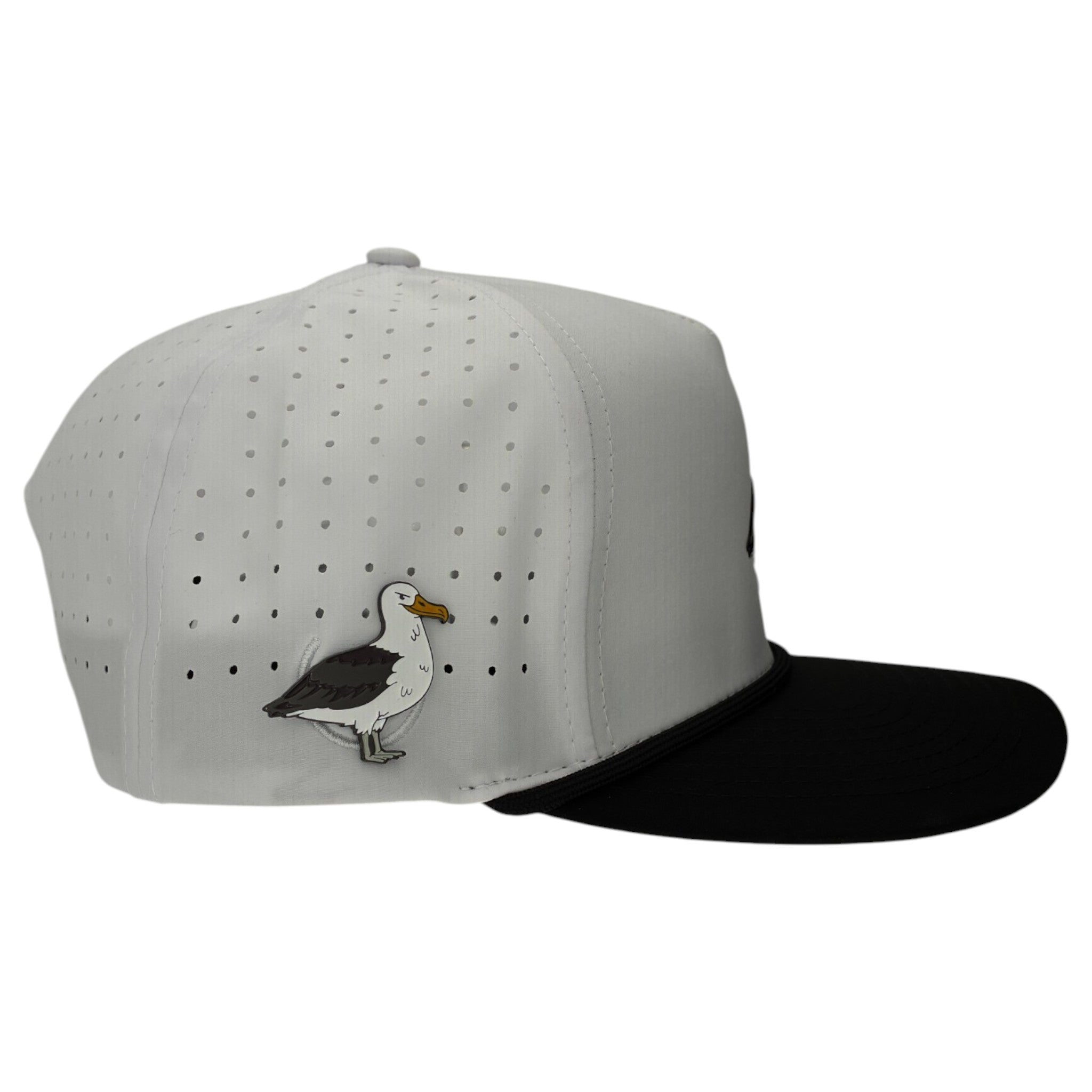 Albatross Golf Hat | Snapback Cap | Built-in Magnetic Ball Marker Holder + Marker Included | Adjustable | Bird - Black Girl Golf