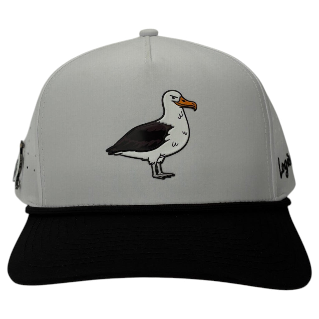 Albatross Golf Hat | Snapback Cap | Built-in Magnetic Ball Marker Holder + Marker Included | Adjustable | Bird - Black Girl Golf