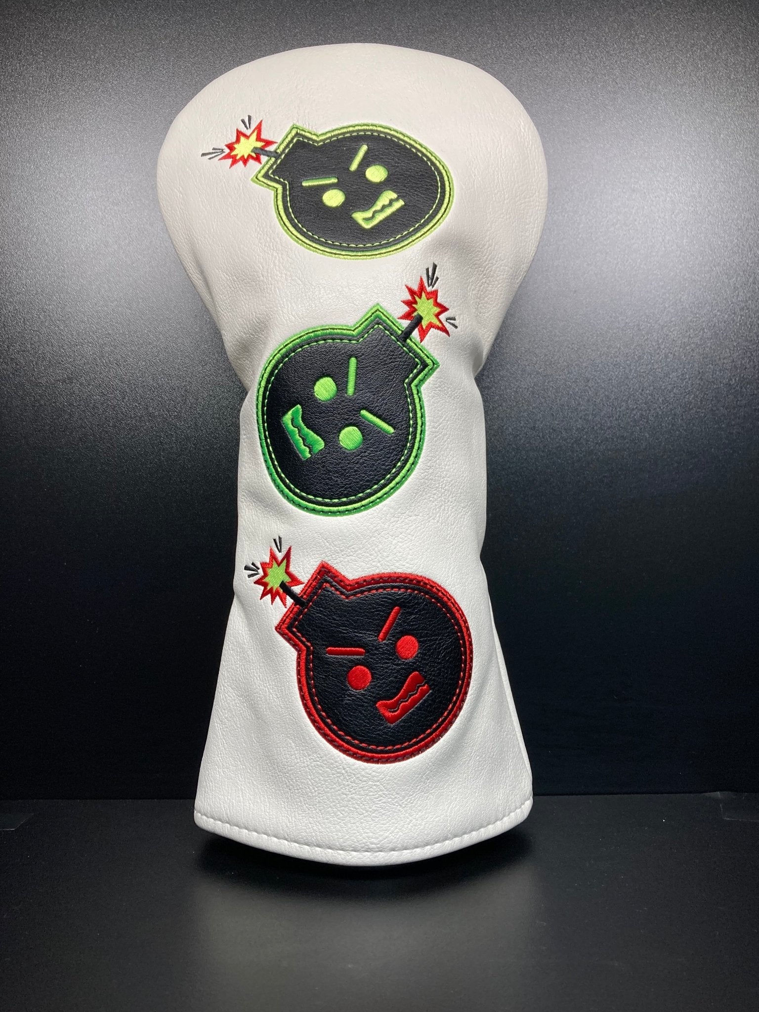 Angry Bombs White Headcover - Black Girl Golf