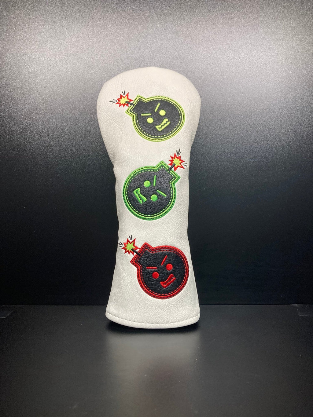 Angry Bombs White Headcover - Black Girl Golf