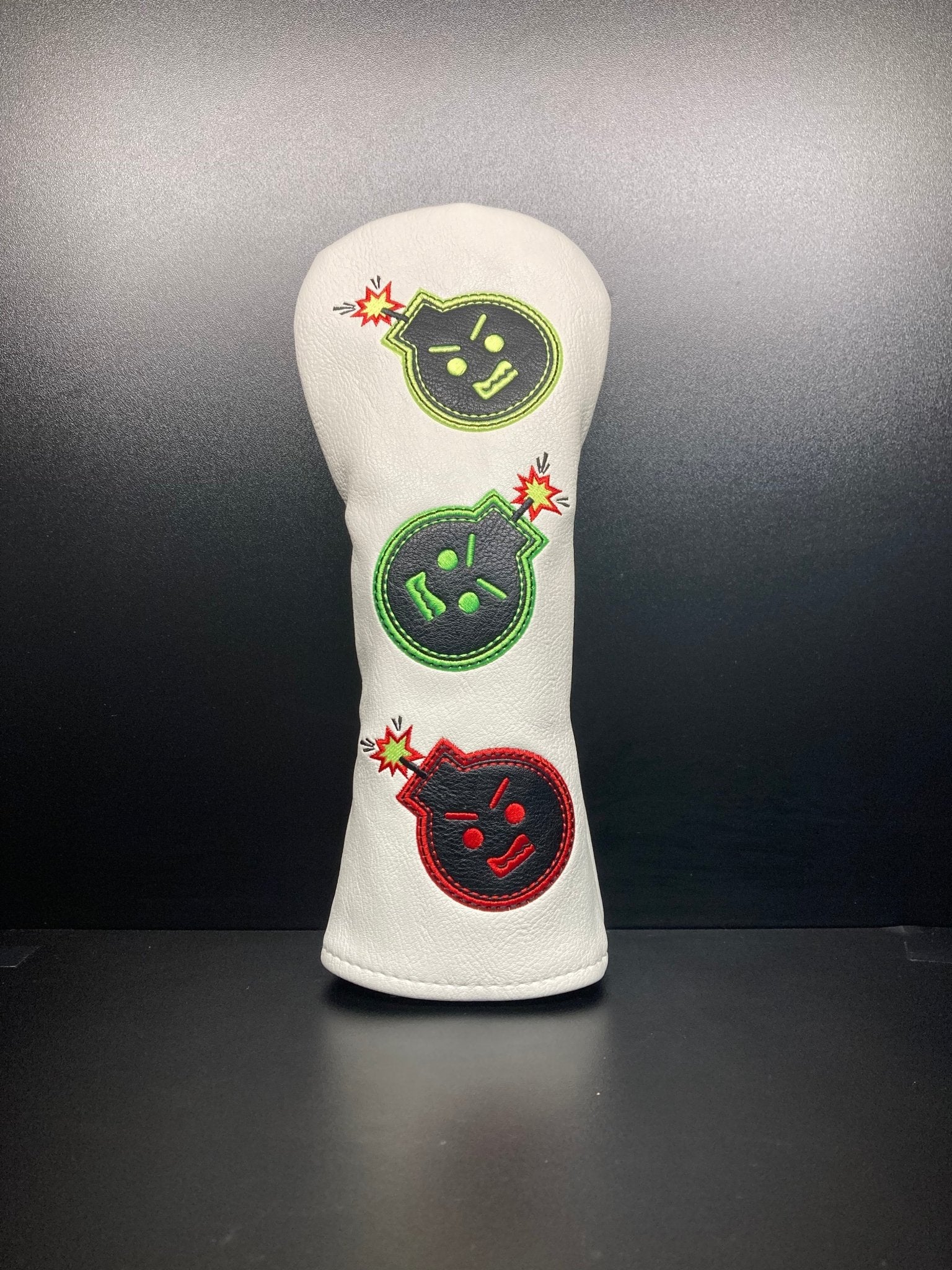 Angry Bombs White Headcover - Black Girl Golf
