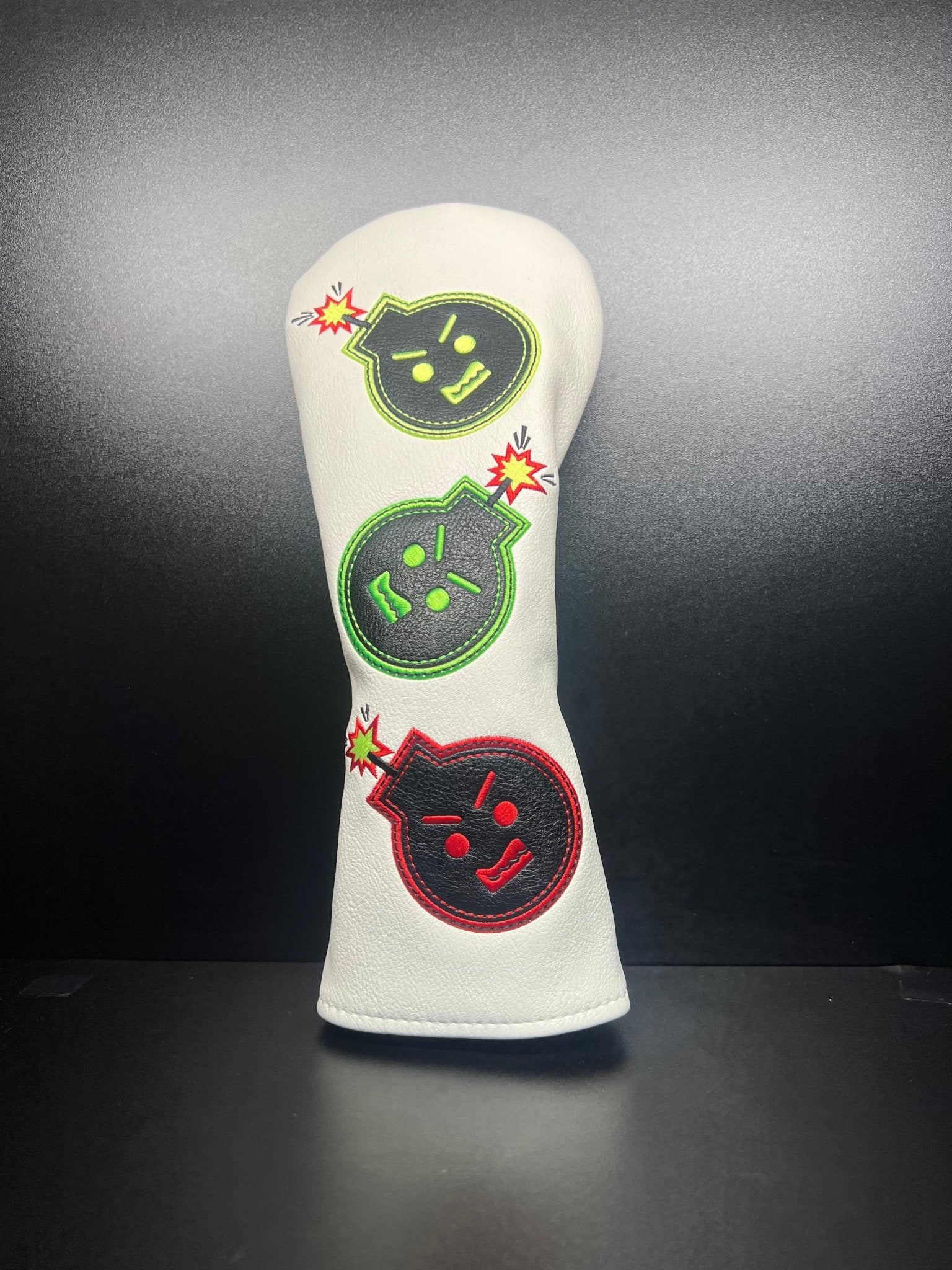 Angry Bombs White Headcover - Black Girl Golf