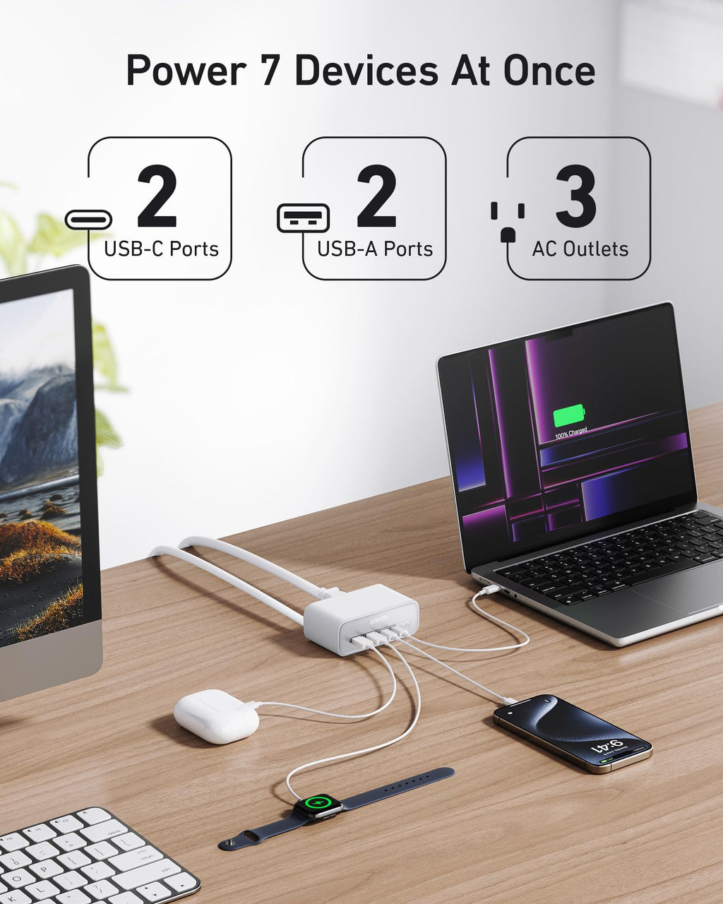 Anker 7 - in - 1 USB - C Charging Station (100W) BOA - Black Girl Golf