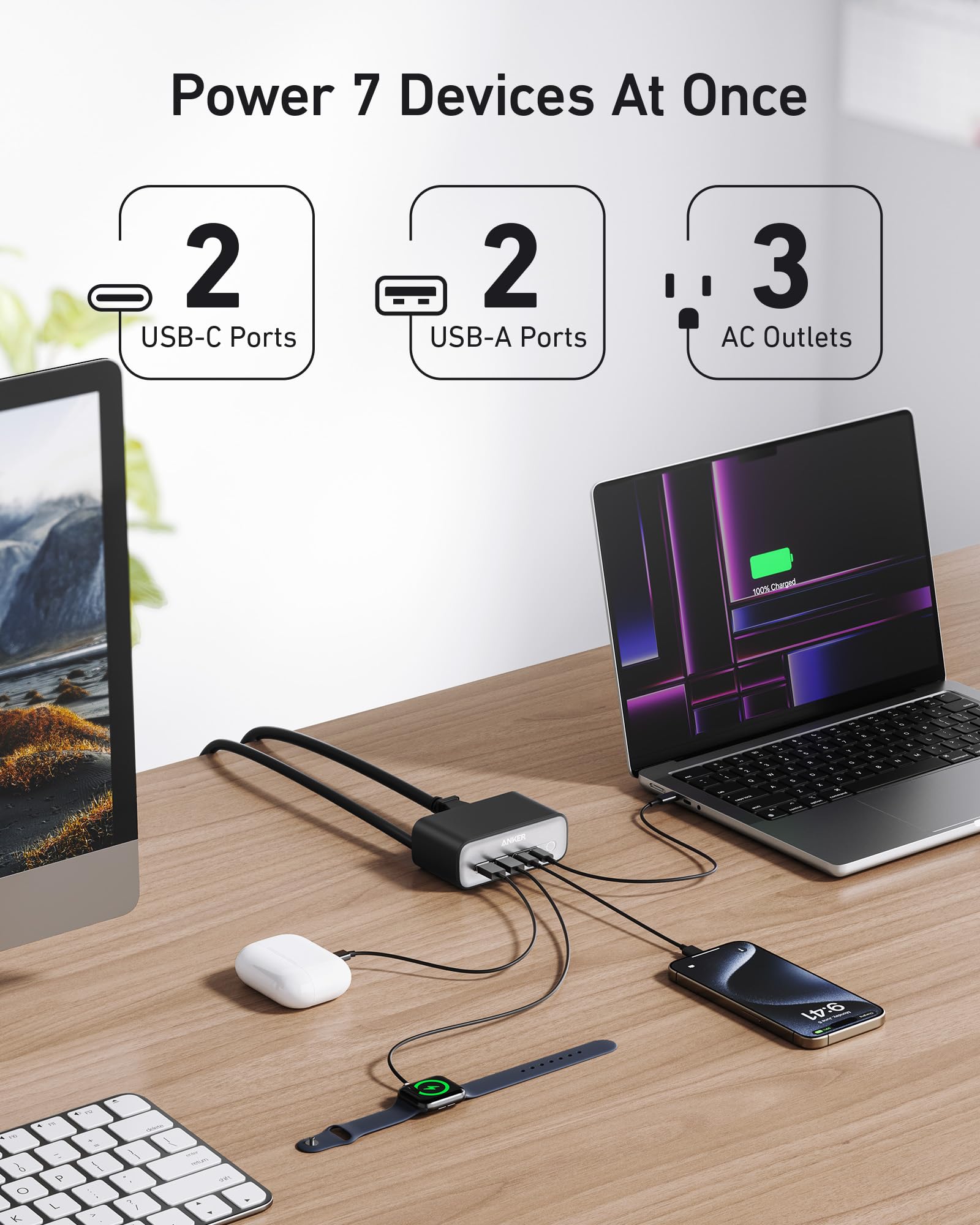 Anker 7 - in - 1 USB - C Charging Station (100W) BOA - Black Girl Golf