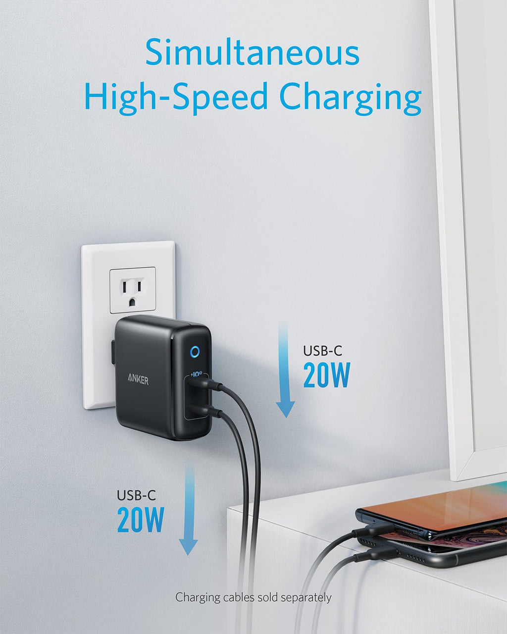 Anker <b>324</b> Charger (40W) - Black Girl Golf