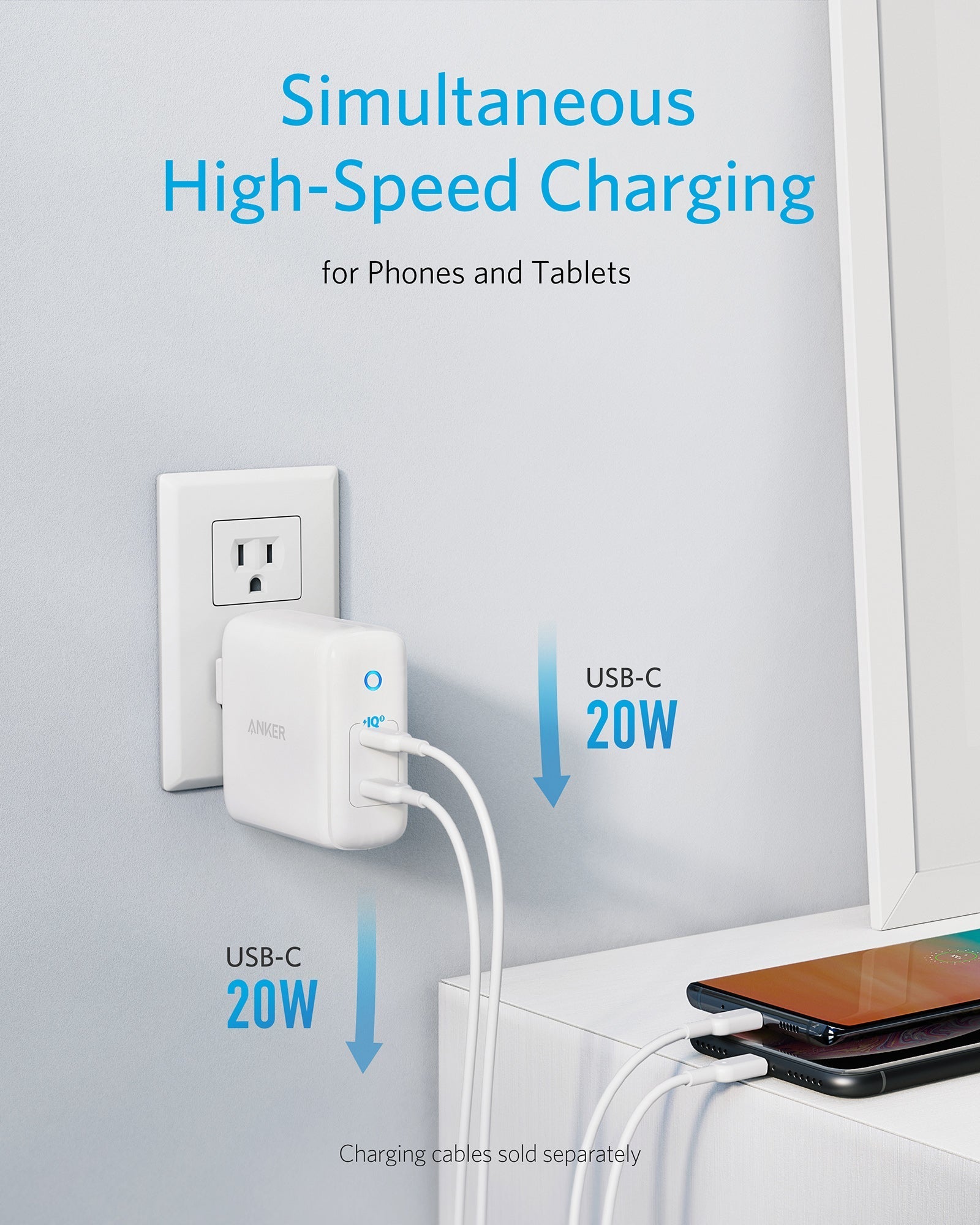 Anker <b>324</b> Charger (40W) - Black Girl Golf