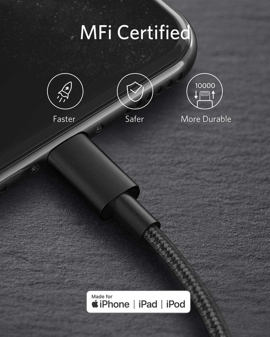 Anker <b>331</b> USB - C to Lightning Cable - Black Girl Golf