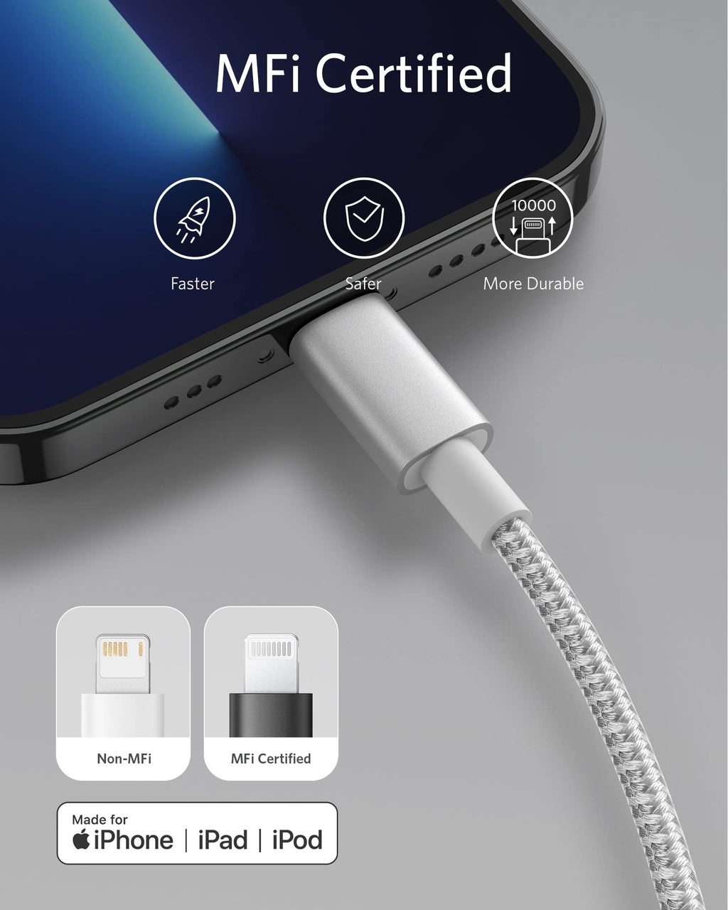Anker <b>331</b> USB - C to Lightning Cable - Black Girl Golf