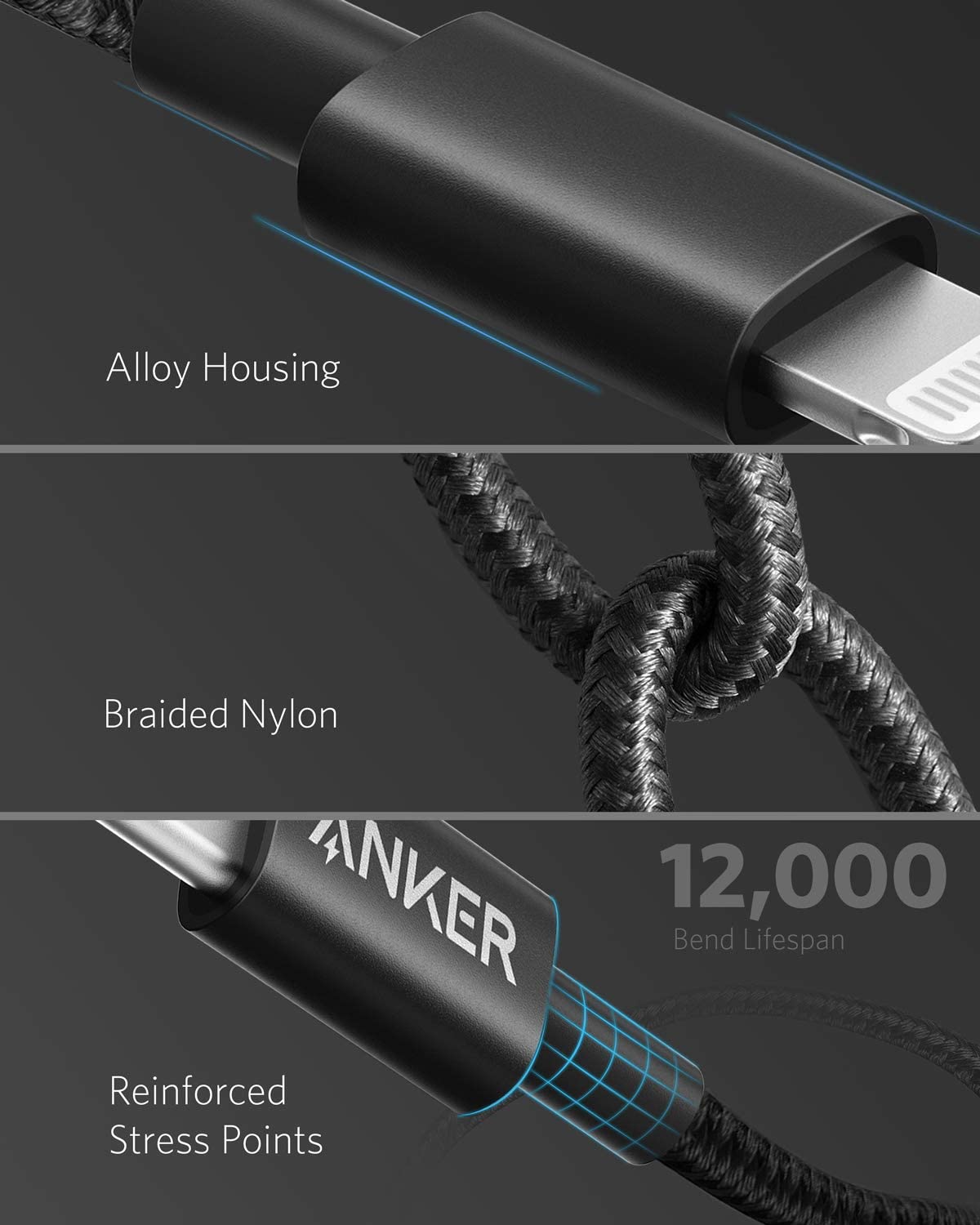Anker <b>331</b> USB - C to Lightning Cable - Black Girl Golf