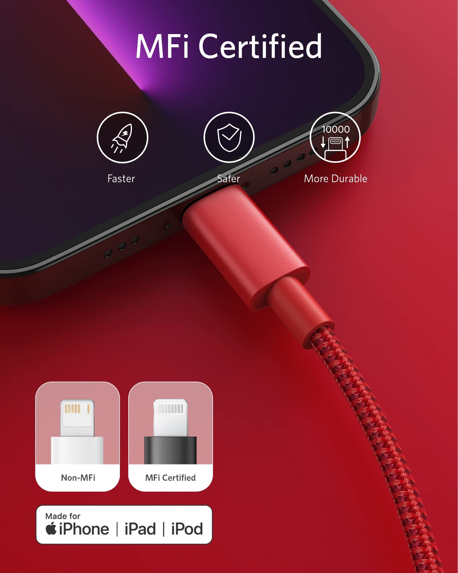 Anker <b>331</b> USB - C to Lightning Cable - Black Girl Golf