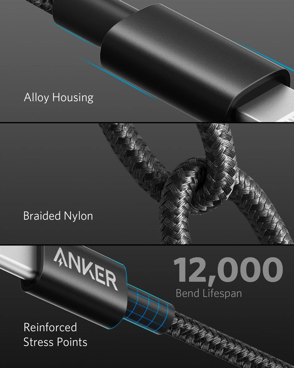 Anker <b>331</b> USB - C to Lightning Cable - Black Girl Golf