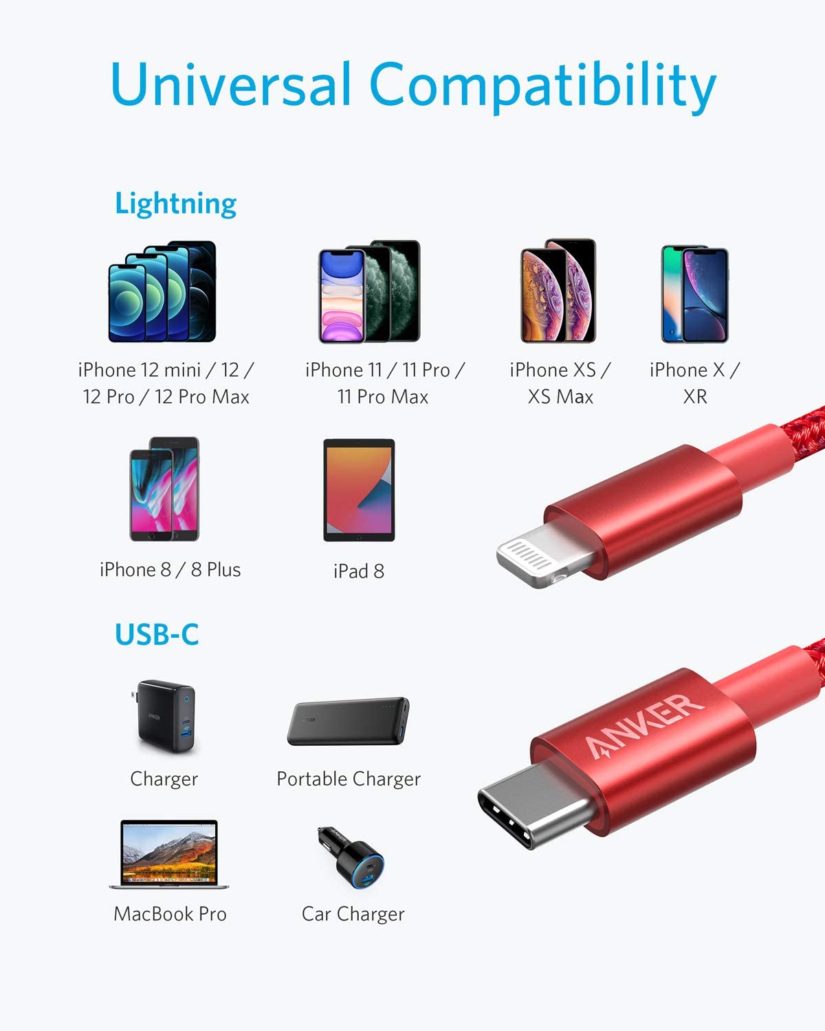 Anker <b>331</b> USB - C to Lightning Cable - Black Girl Golf