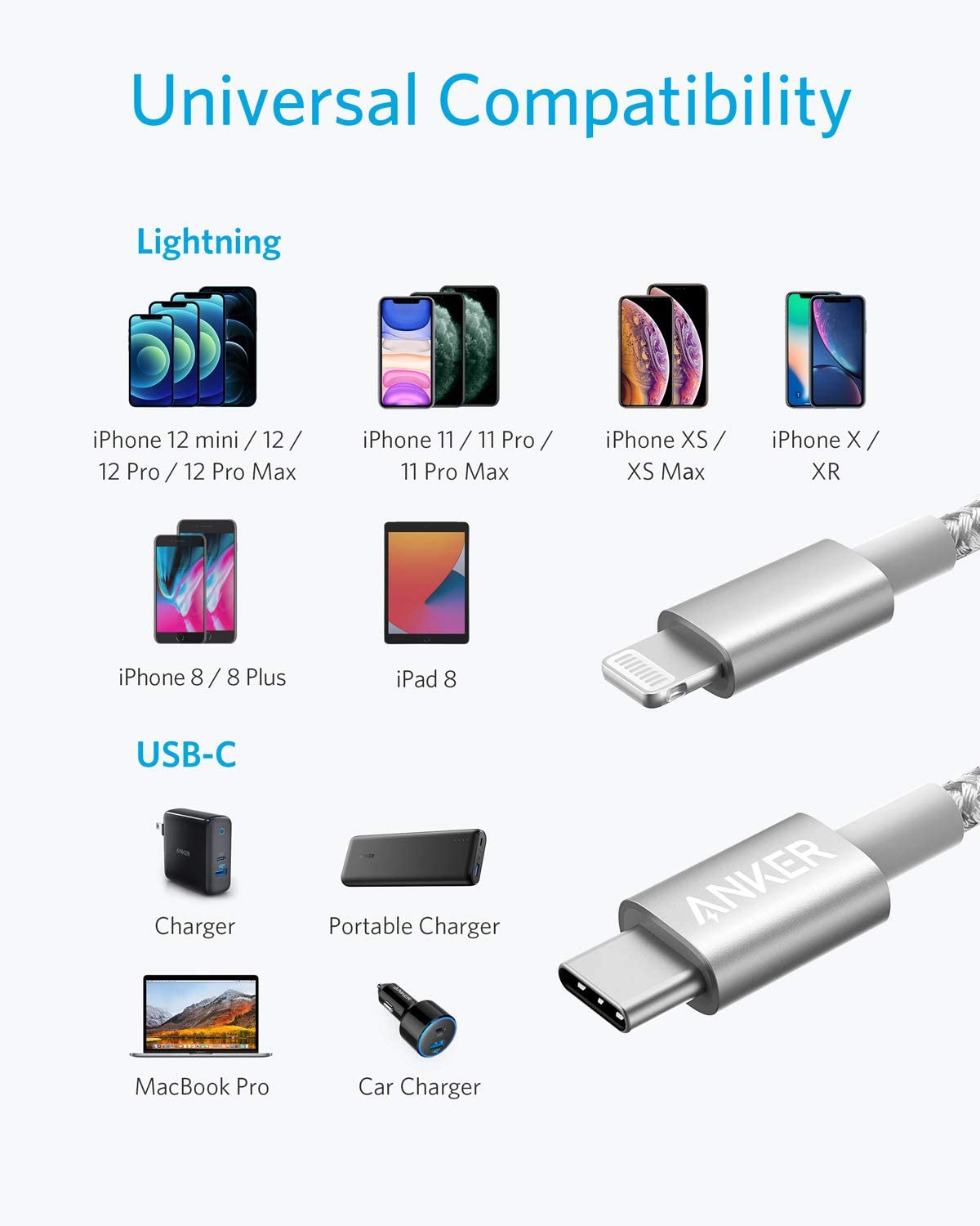 Anker <b>331</b> USB - C to Lightning Cable - Black Girl Golf