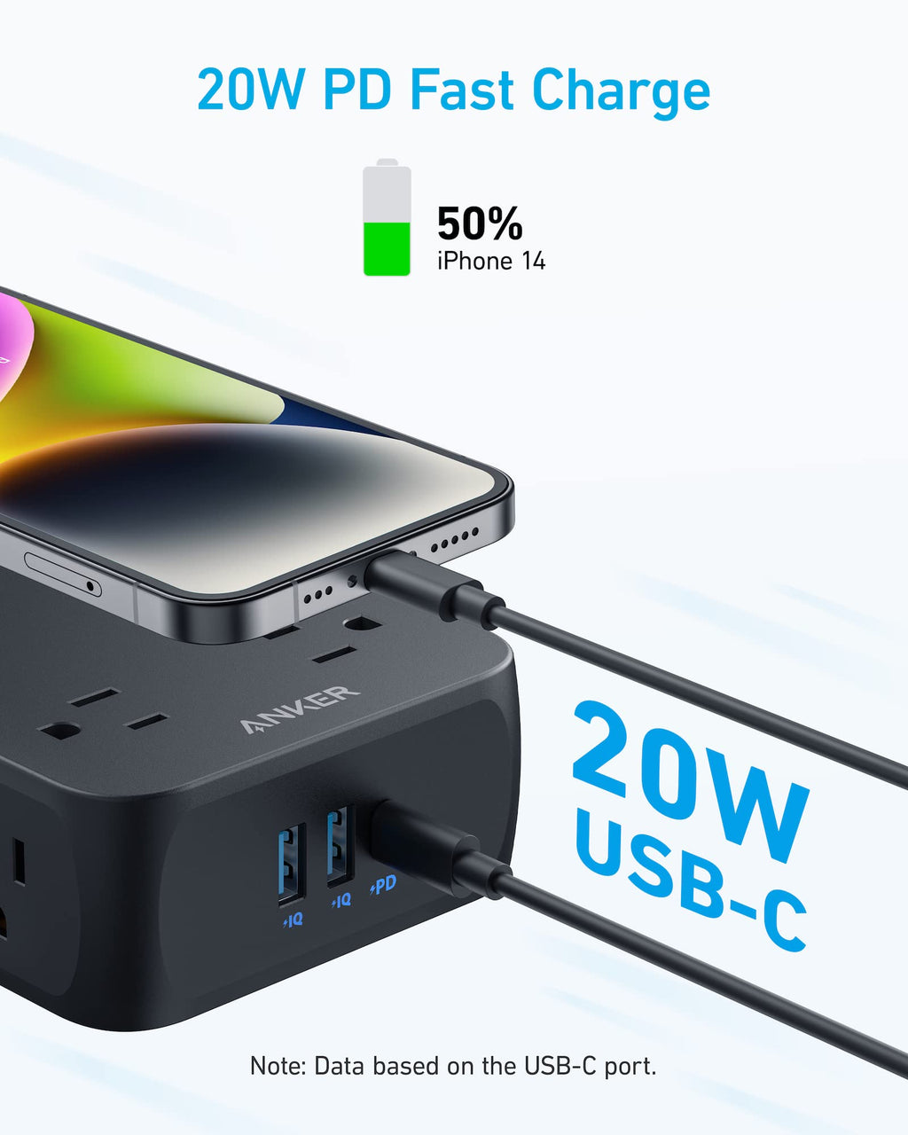 Anker <b>341</b> USB Power Strip - Black Girl Golf