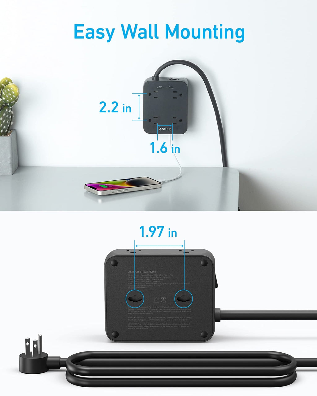 Anker <b>341</b> USB Power Strip - Black Girl Golf
