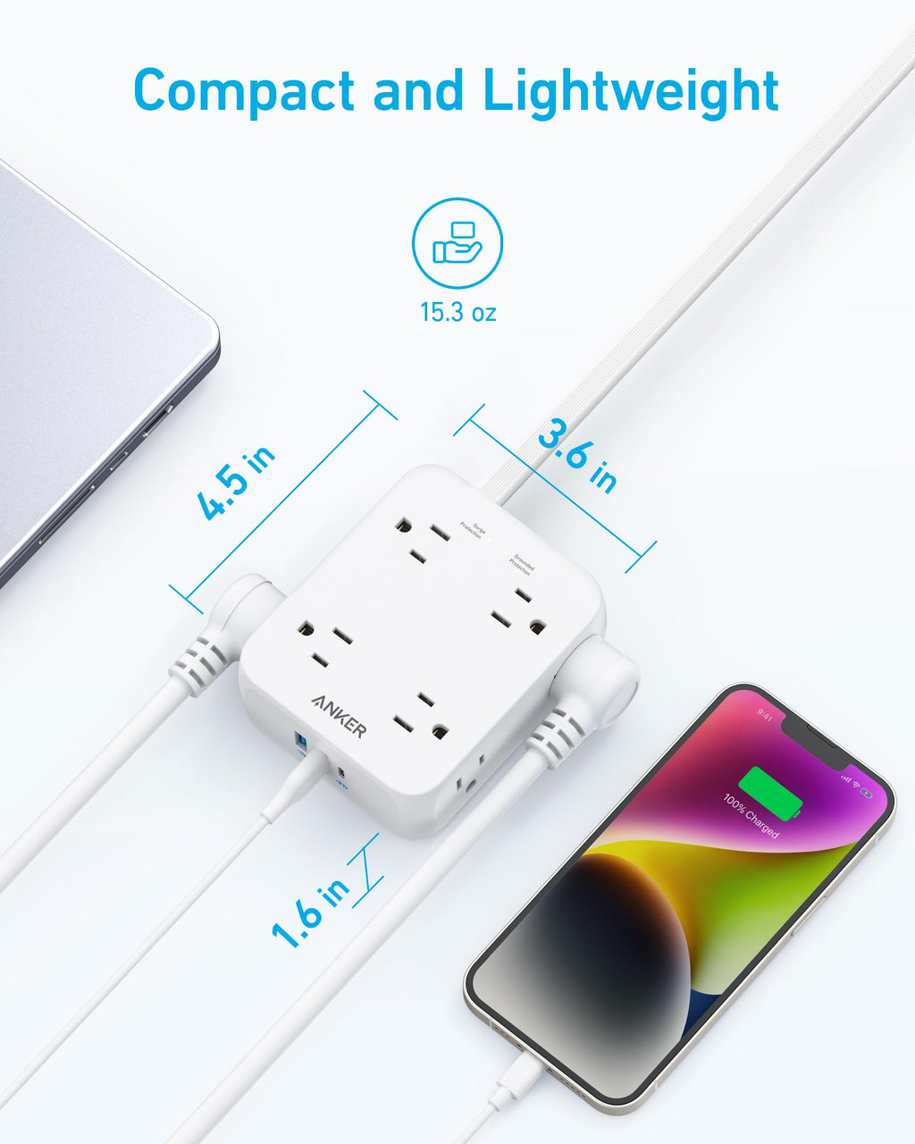 Anker <b>341</b> USB Power Strip - Black Girl Golf