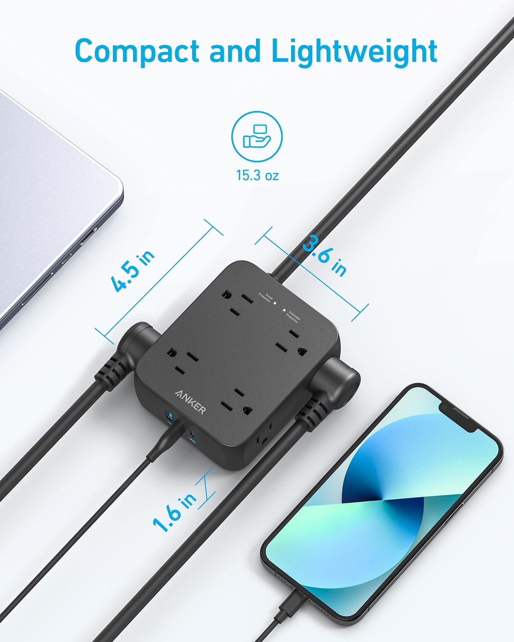 Anker <b>341</b> USB Power Strip - Black Girl Golf