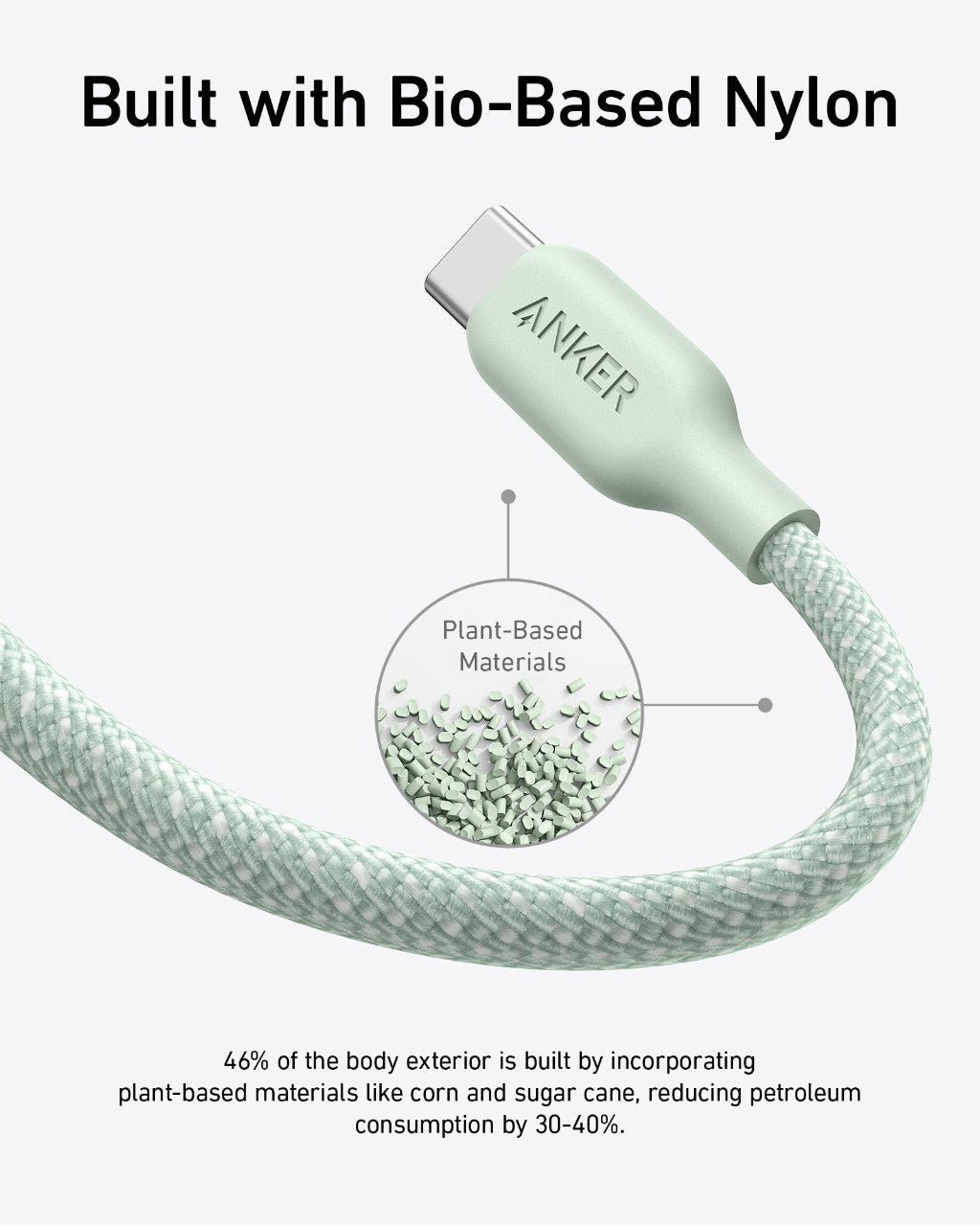 Anker <b>543</b> USB - C to USB - C Cable (Bio - Braided) - Black Girl Golf