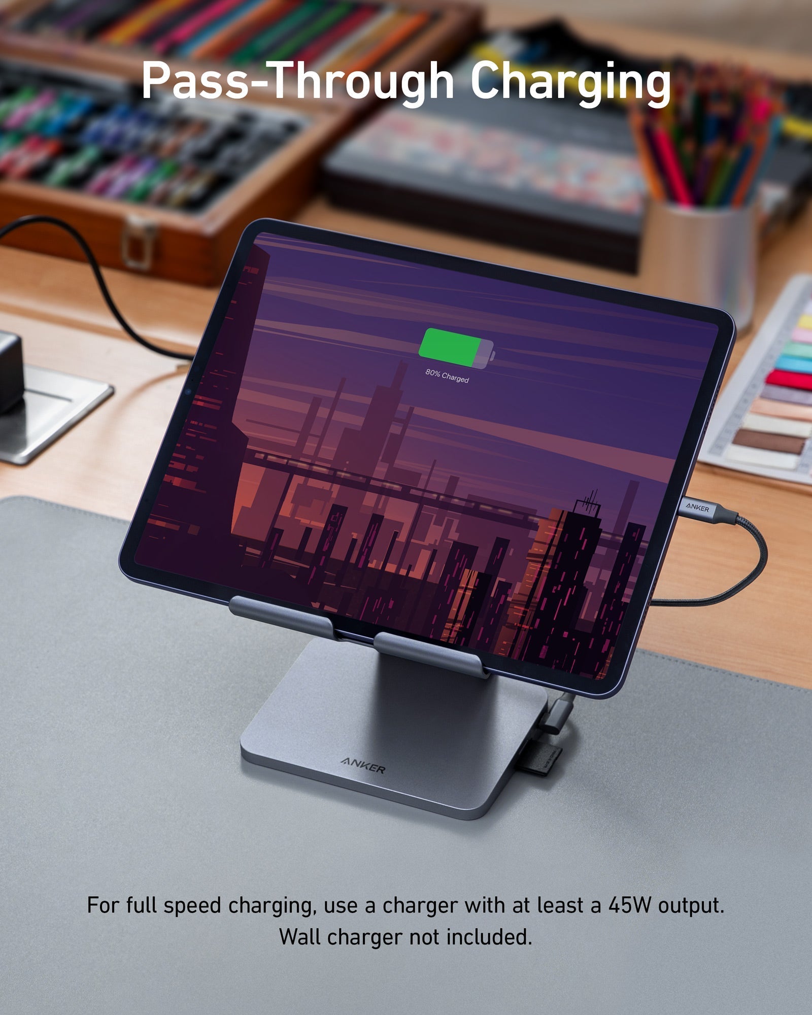 Anker <b>551</b> USB - C Hub (8 - in - 1, Tablet Stand) - Black Girl Golf