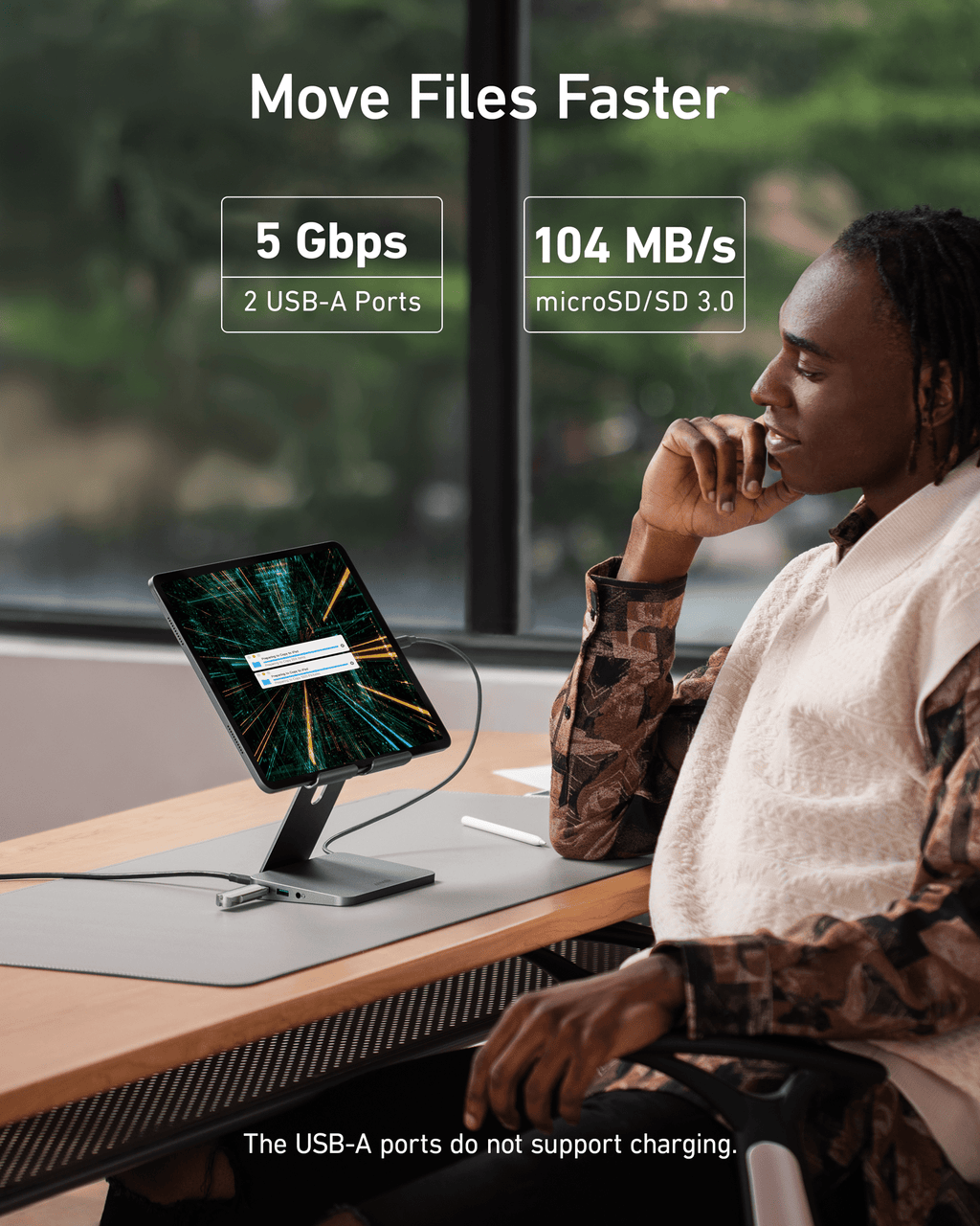 Anker <b>551</b> USB - C Hub (8 - in - 1, Tablet Stand) - Black Girl Golf