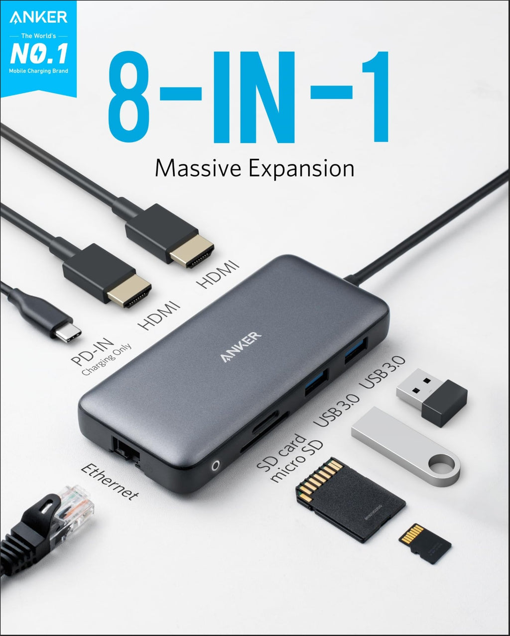 Anker <b>553</b> USB - C Hub (8 - in - 1) - Black Girl Golf