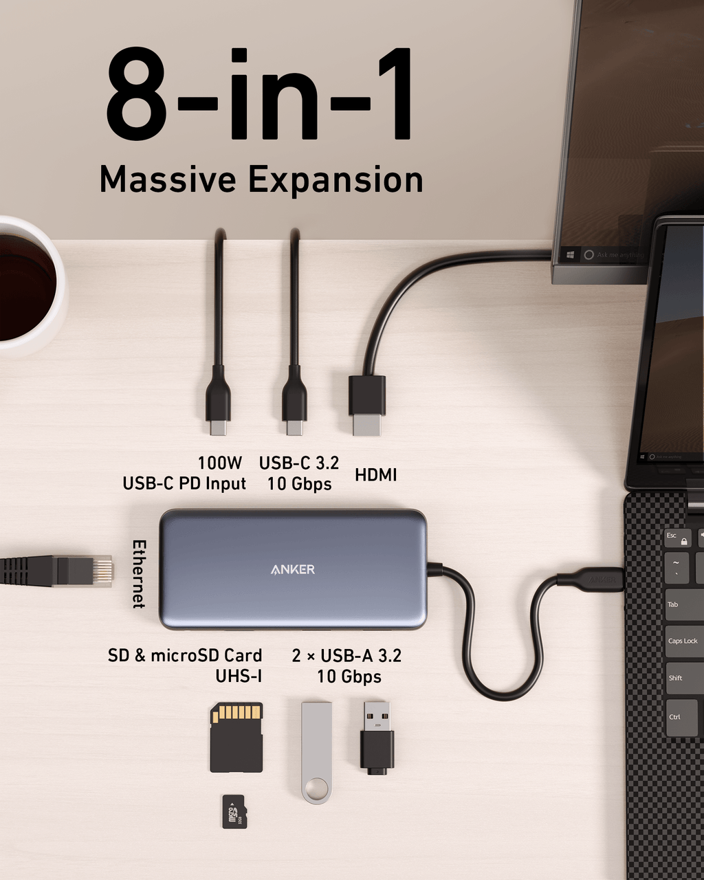 Anker <b>555</b> USB - C Hub (8 - in - 1) - Black Girl Golf